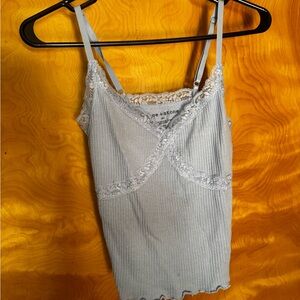 Blue Lace Trim Women’s Top